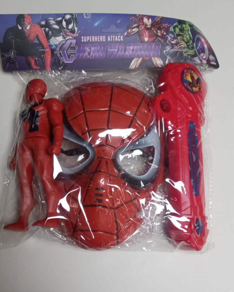 SET DE DE JUGUETES SPIDER MAN (FIGURA+MASCARA+ESPADA)